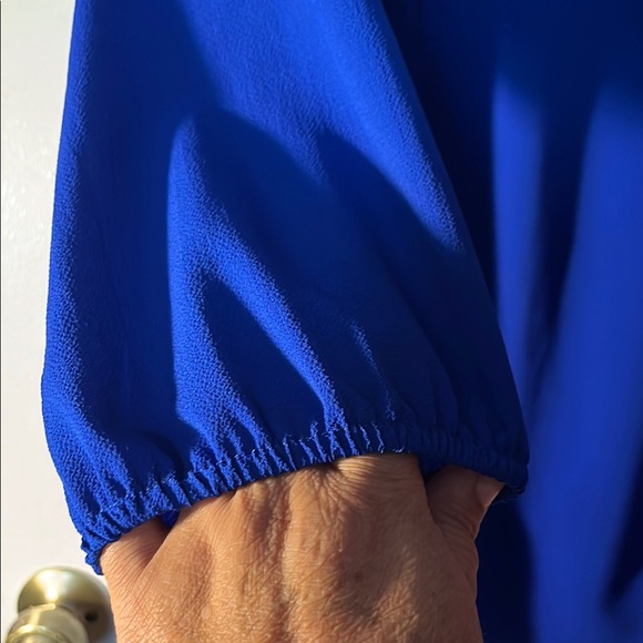 Blue Women's Top with Embellished Collar - Picture 6 of 8